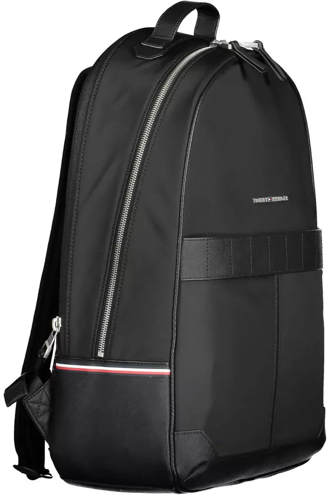 Black Polyester Men Backpack - GLAMHUB BOUTIQUE 