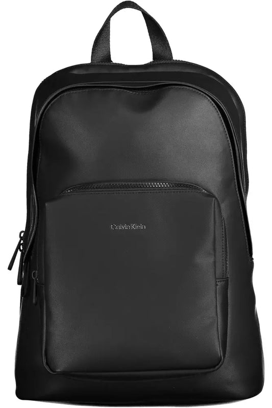 Black Polyester Men Backpack - GLAMHUB BOUTIQUE 