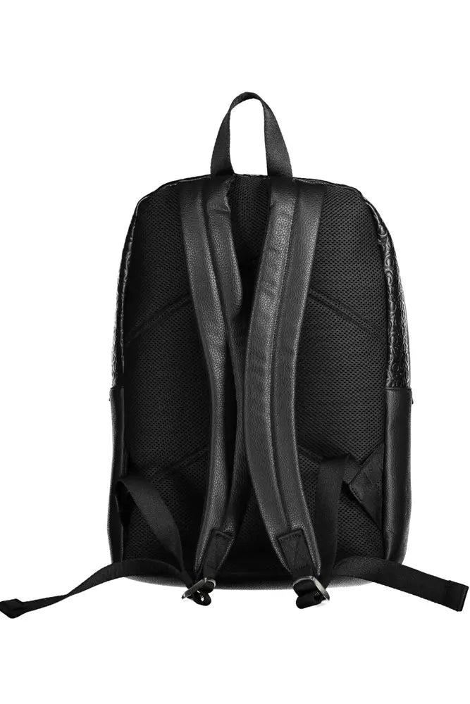 Black Polyester Men Backpack - GLAMHUB BOUTIQUE 