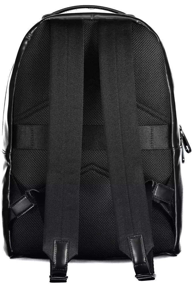 Black Polyester Men Backpack - GLAMHUB BOUTIQUE 