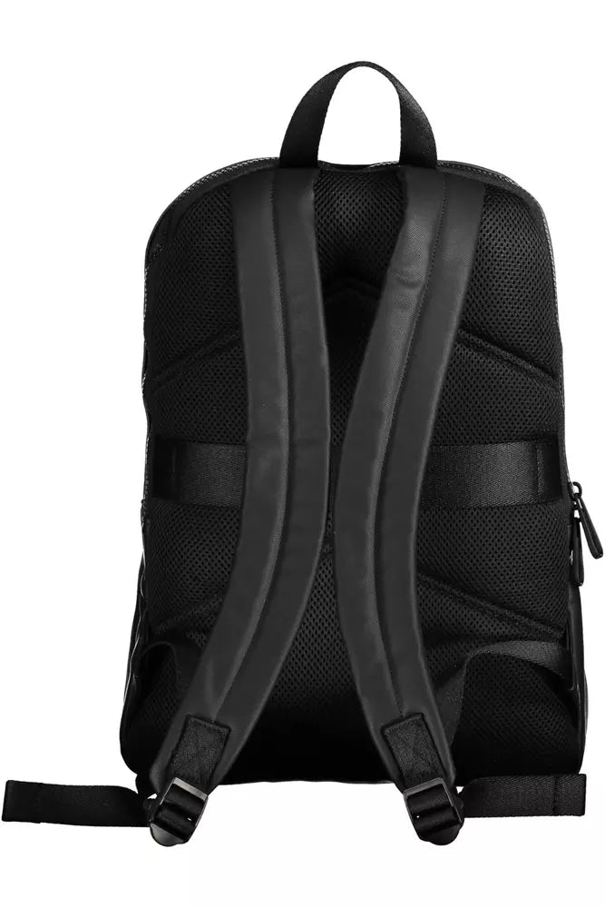 Black Polyester Men Backpack - GLAMHUB BOUTIQUE 