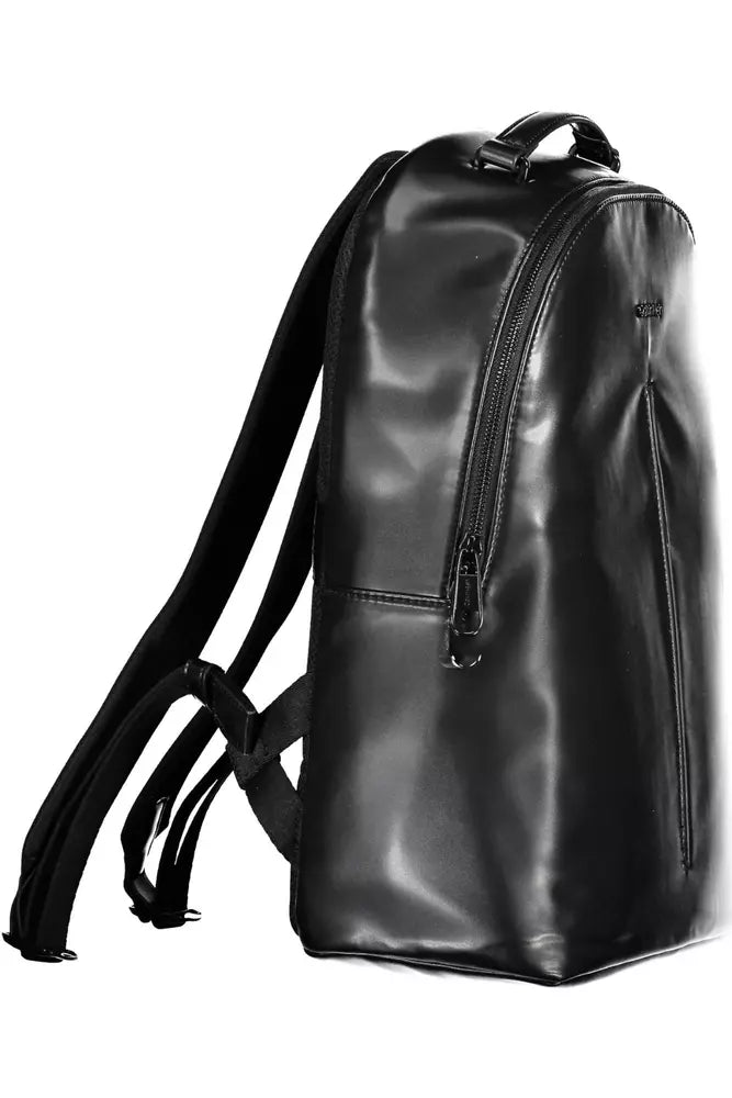 Black Polyester Men Backpack - GLAMHUB BOUTIQUE 