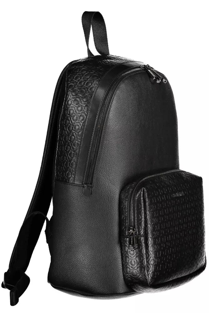 Black Polyester Men Backpack - GLAMHUB BOUTIQUE 