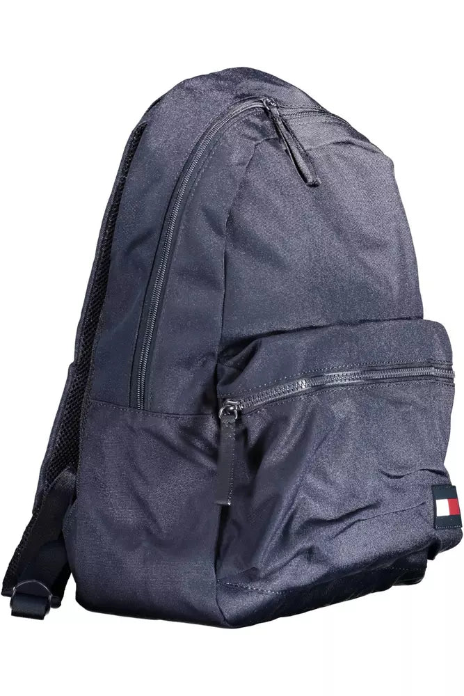 Blue Polyester Men Backpack - GlamHub Luxury and Icon Brand Clothing