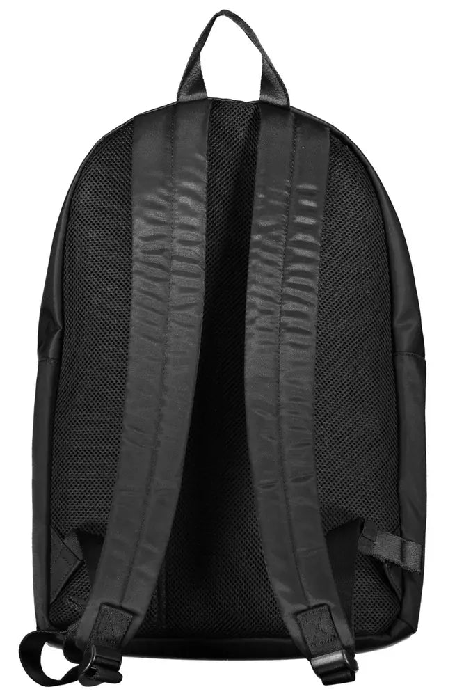 Black Polyester Men Backpack - GLAMHUB BOUTIQUE 