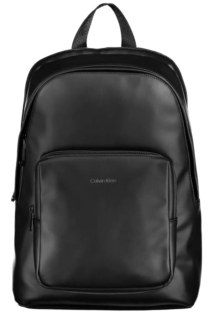 Black Polyester Men Backpack - GlamHub Luxury and Icon Brand Clothing