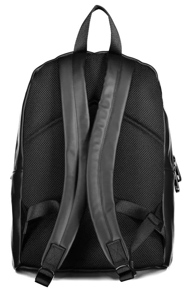 Black Polyester Men Backpack - GLAMHUB BOUTIQUE 