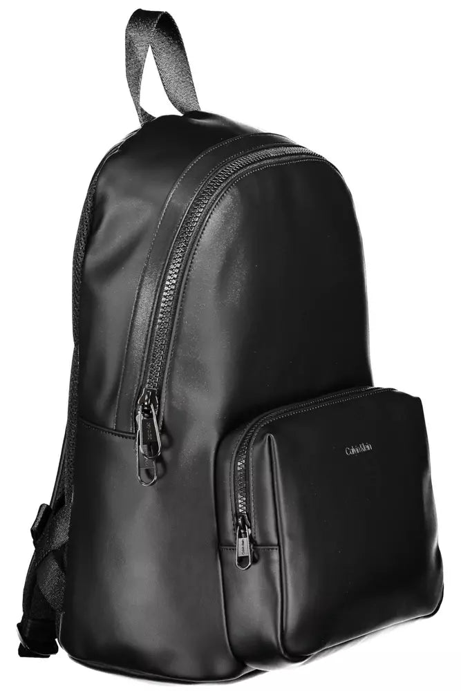 Black Polyester Men Backpack - GLAMHUB BOUTIQUE 