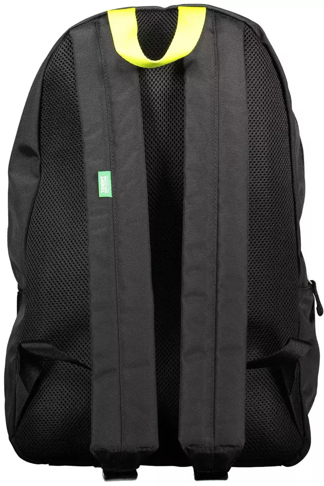 Black Polyester Men Backpack - GlamHub Luxury and Icon Brand Clothing