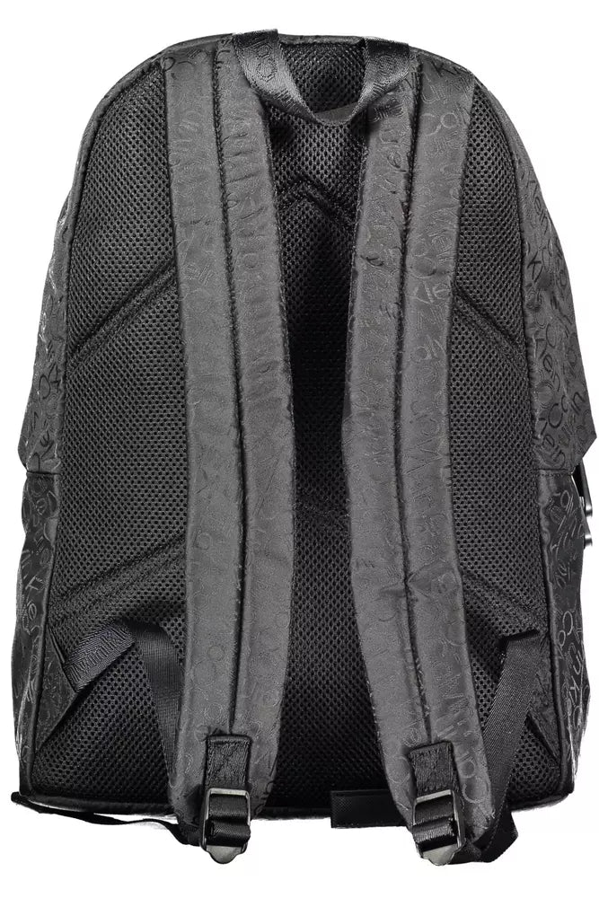 Black Polyester Men Backpack - GLAMHUB BOUTIQUE 