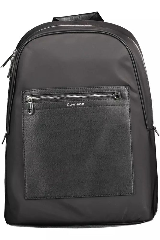 Black Polyester Men Backpack - GLAMHUB BOUTIQUE 