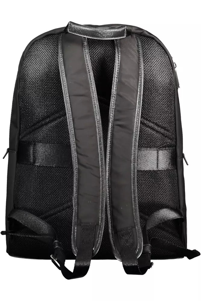 Black Polyester Men Backpack - GLAMHUB BOUTIQUE 