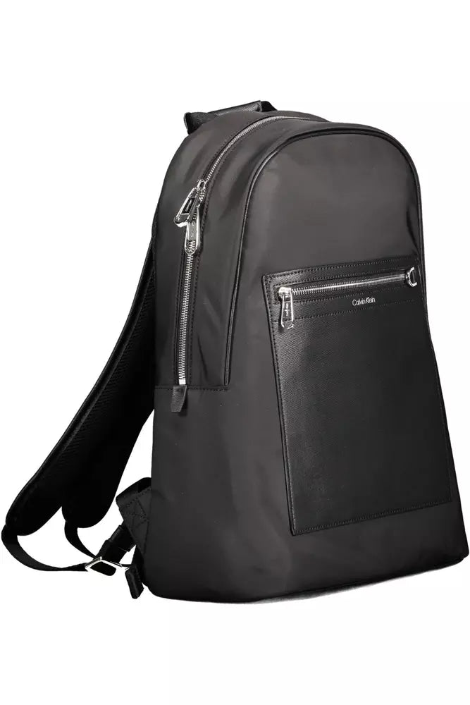 Black Polyester Men Backpack - GLAMHUB BOUTIQUE 