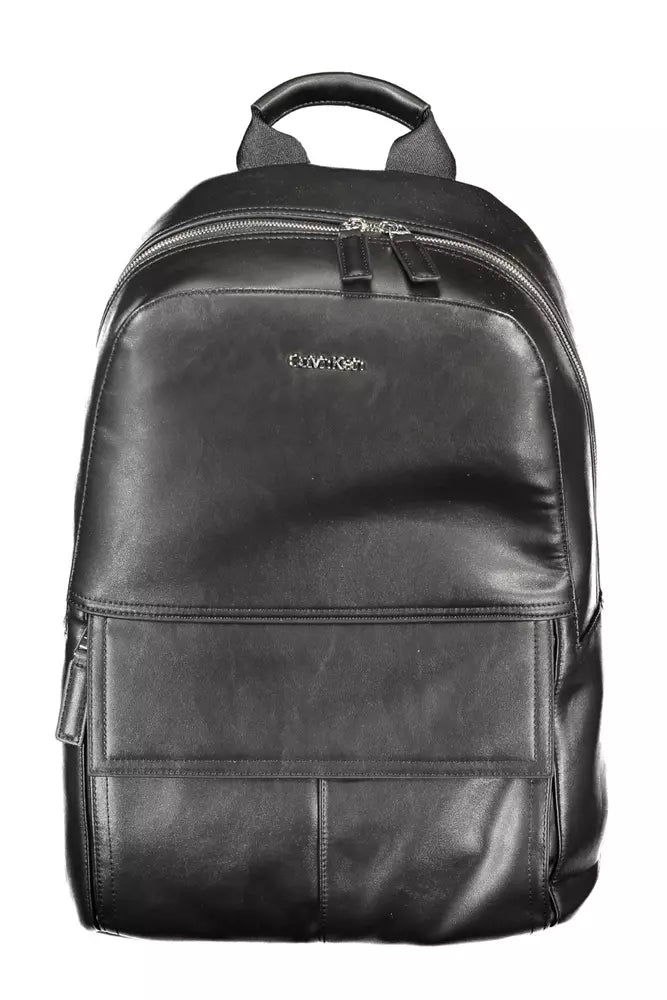 Black Polyester Men Backpack - GLAMHUB BOUTIQUE 