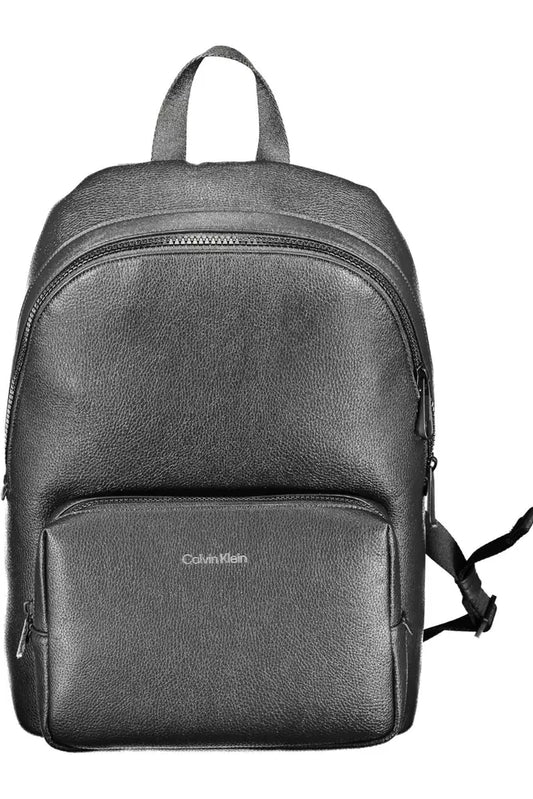 Black Polyethylene Men Backpack - GLAMHUB BOUTIQUE 