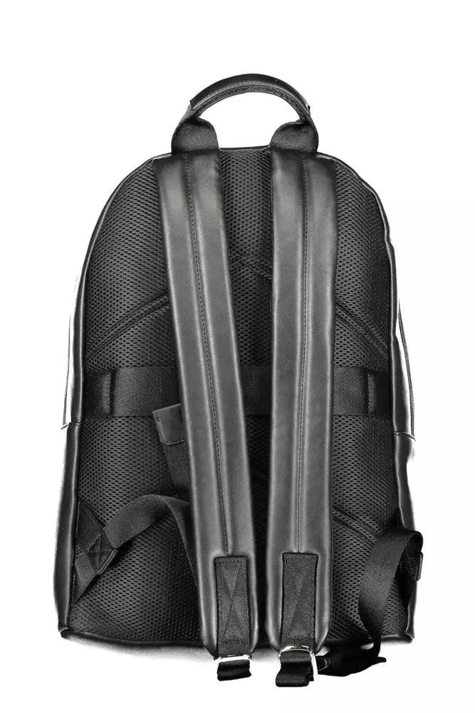 Black Polyester Men Backpack - GLAMHUB BOUTIQUE 