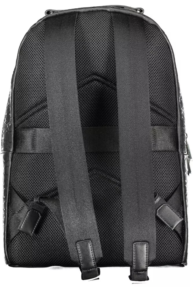 Black Polyester Men Backpack - GLAMHUB BOUTIQUE 