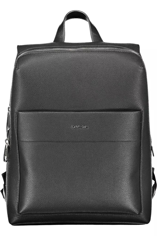 Black Polyester Men Backpack - GLAMHUB BOUTIQUE 