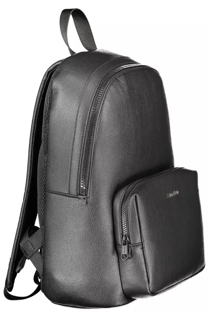 Black Polyethylene Men Backpack - GLAMHUB BOUTIQUE 