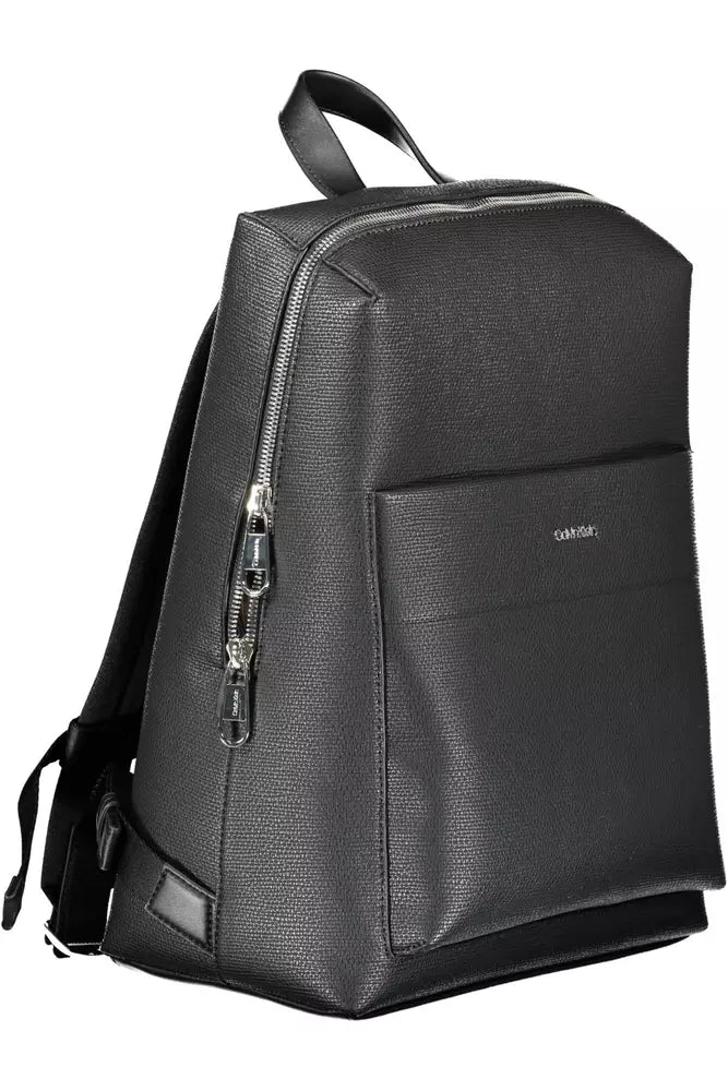 Black Polyester Men Backpack - GLAMHUB BOUTIQUE 