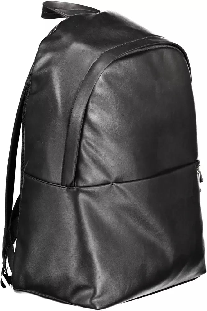 Black Polyester Men Backpack - GLAMHUB BOUTIQUE 