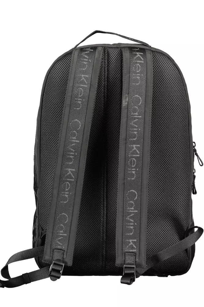 Black Polyester Men Backpack - GLAMHUB BOUTIQUE 