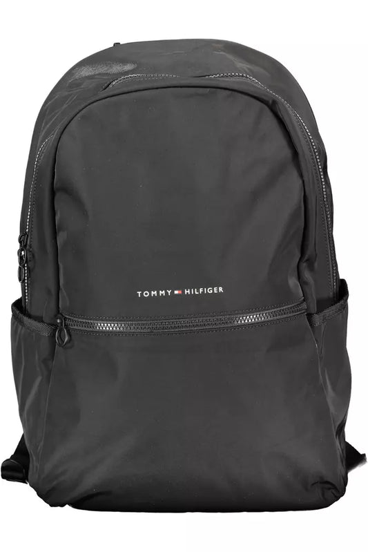 Black Polyester Men Backpack - GLAMHUB BOUTIQUE 