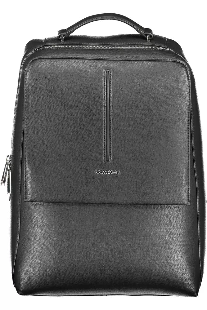 Black Polyester Men Backpack - GLAMHUB BOUTIQUE 