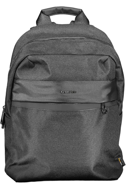 Black Polyester Men Backpack - GLAMHUB BOUTIQUE 