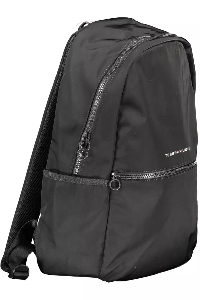 Black Polyester Men Backpack - GLAMHUB BOUTIQUE 