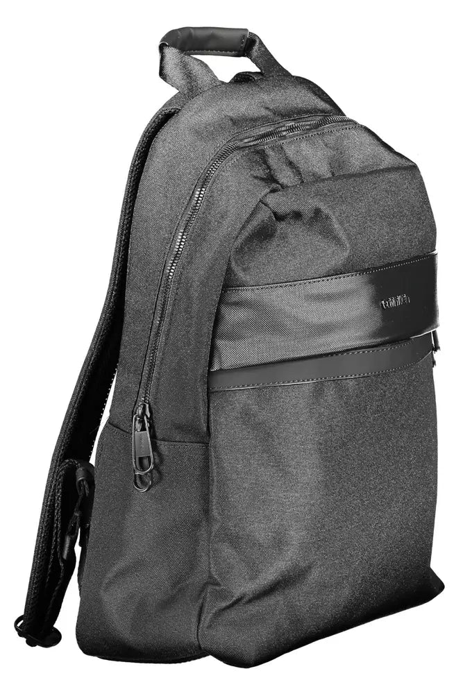 Black Polyester Men Backpack - GLAMHUB BOUTIQUE 