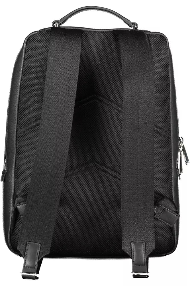 Black Polyester Men Backpack - GLAMHUB BOUTIQUE 