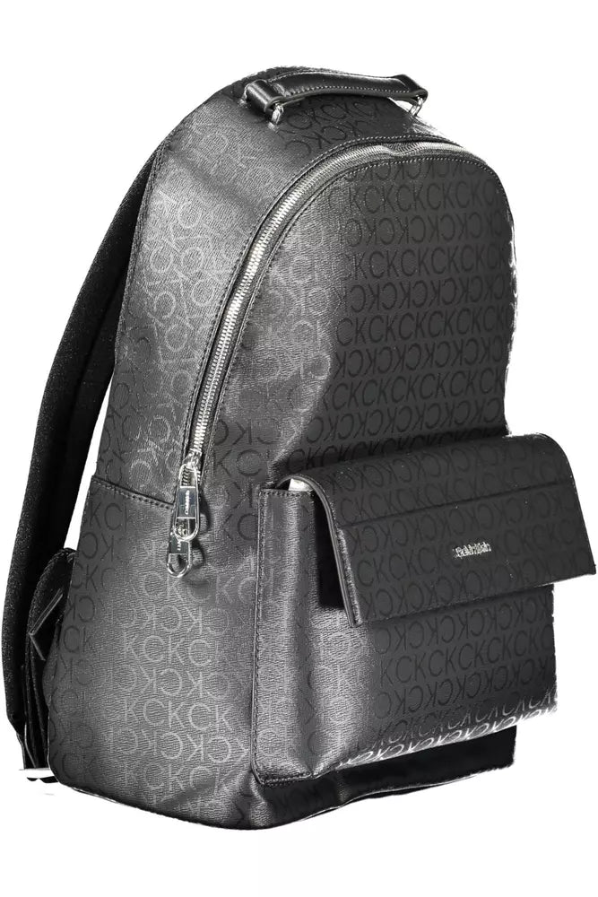 Black Polyester Men Backpack - GLAMHUB BOUTIQUE 