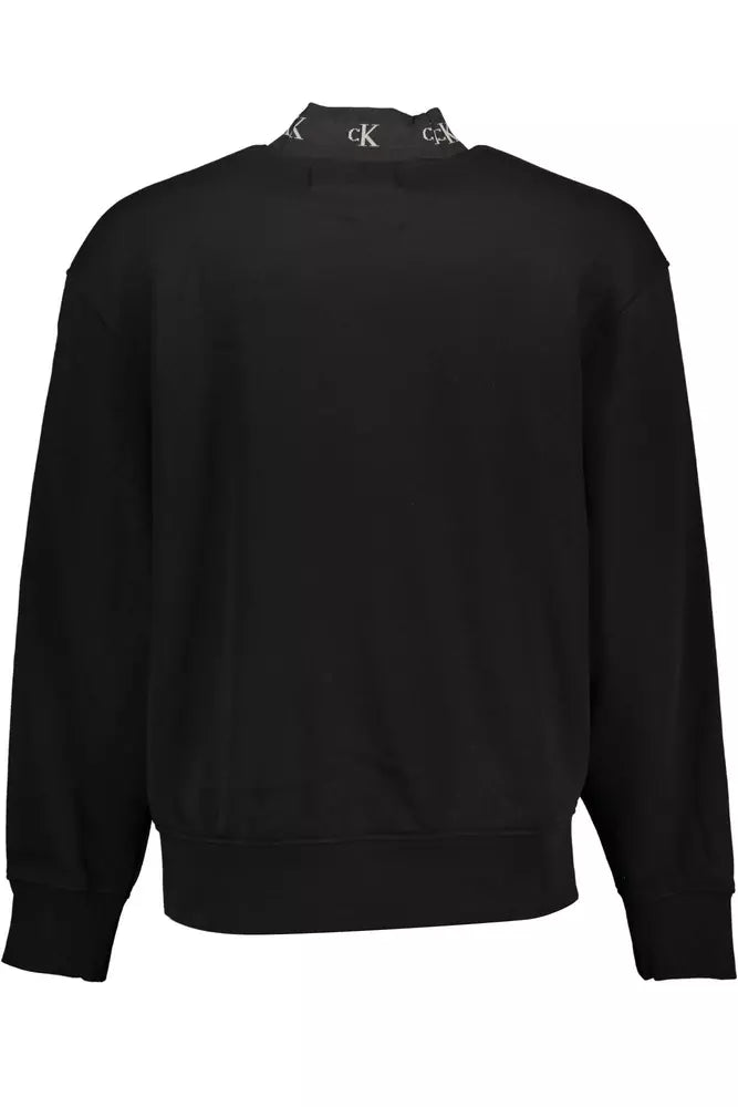 Black Cotton Men Sweater - GLAMHUB BOUTIQUE 