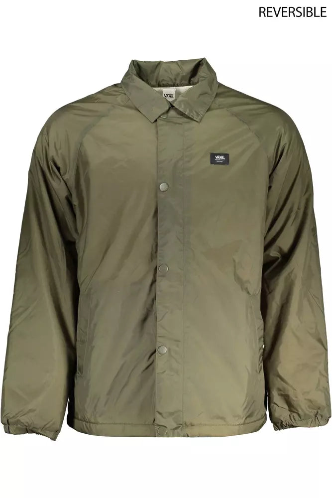 Green Nylon Men Jacket - GlamHub Luxury and Icon Brand Clothing