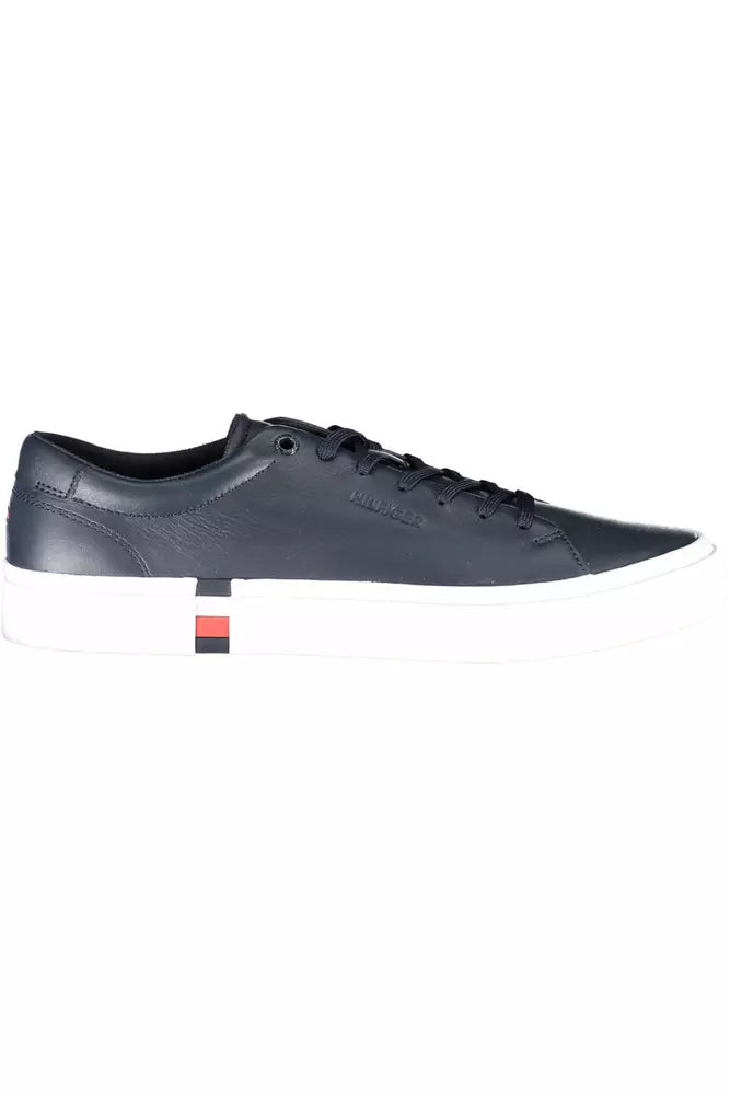 Blue Leather Men Sneaker - GLAMHUB BOUTIQUE 