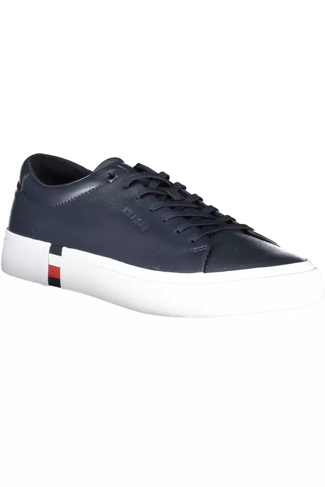 Blue Leather Men Sneaker - GLAMHUB BOUTIQUE 