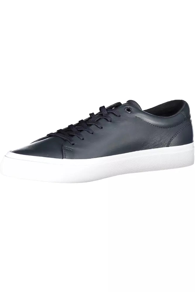 Blue Leather Men Sneaker - GLAMHUB BOUTIQUE 