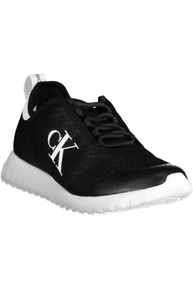 Black Polyester Men Sneaker - GLAMHUB BOUTIQUE 