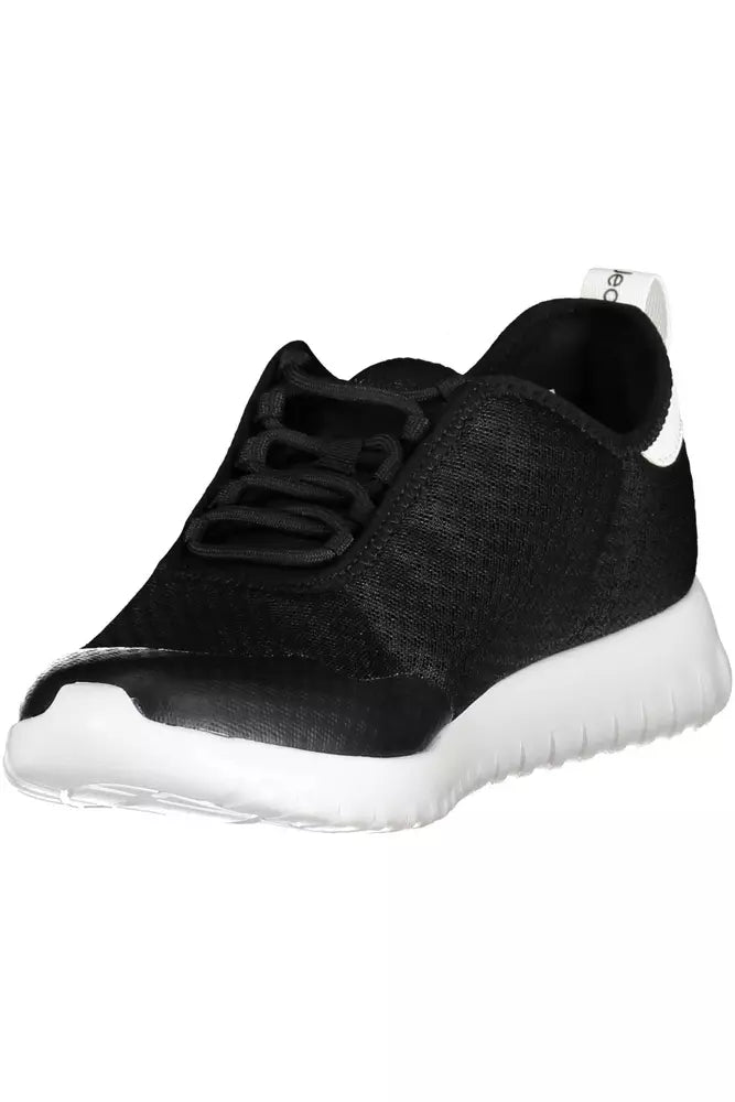 Black Polyester Men Sneaker - GLAMHUB BOUTIQUE 