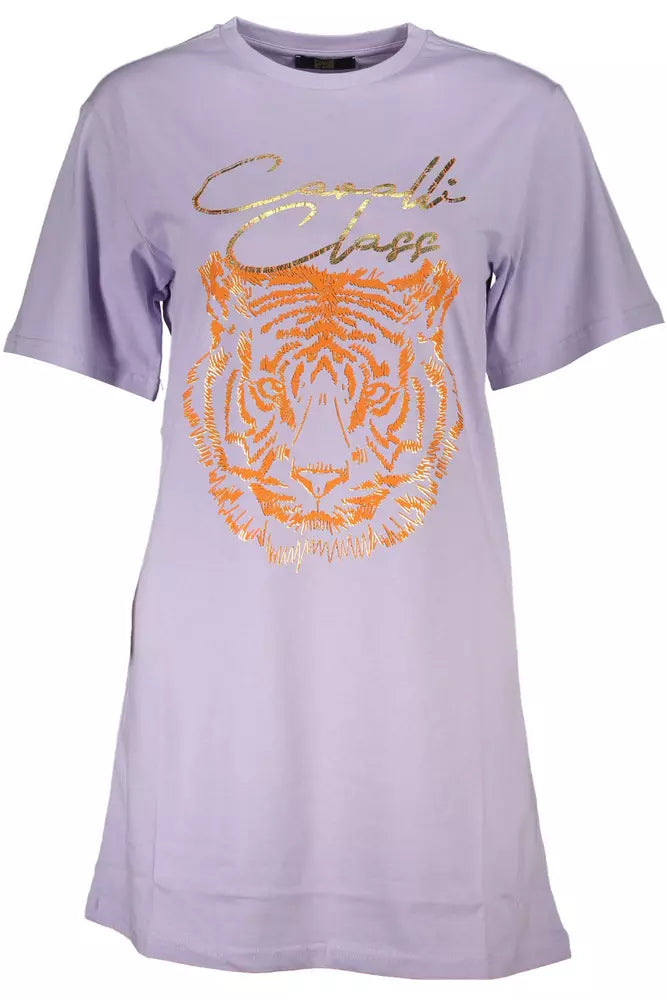 Purple Cotton Women Top - GlamHub Luxury and Icon Brand Clothing