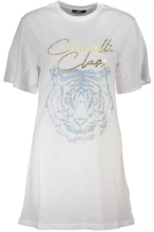 White Cotton Women T-Shirt - GlamHub Luxury and Icon Brand Clothing