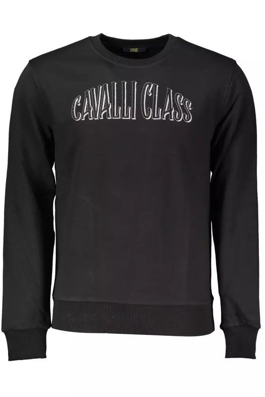 Black Cotton Men Sweater - GlamHub Luxury and Icon Brand Clothing