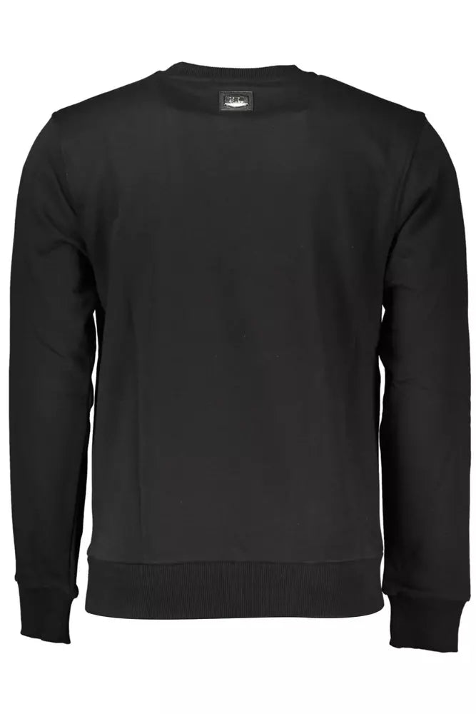 Black Cotton Men Sweater - GlamHub Luxury and Icon Brand Clothing