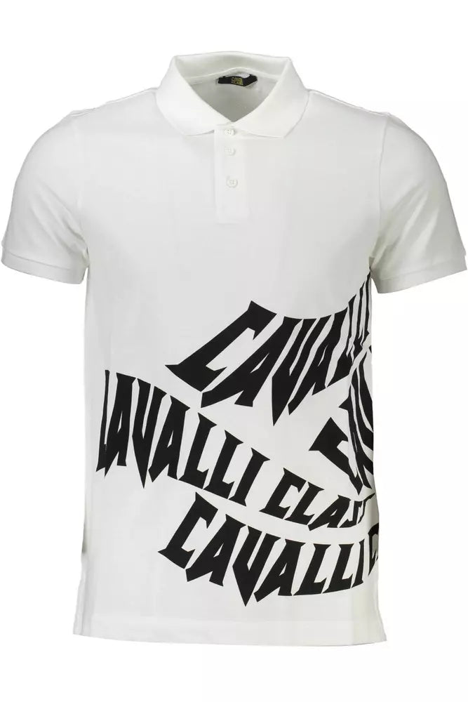 White Cotton Men Polo - GlamHub Luxury and Icon Brand Clothing