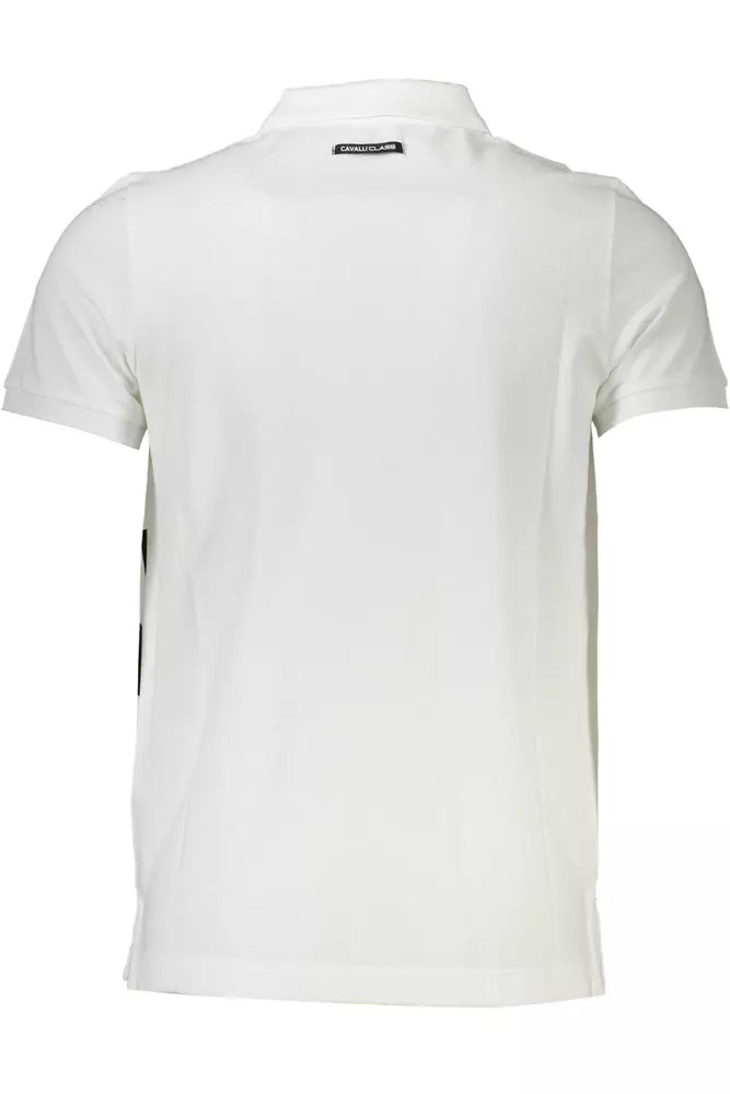 White Cotton Men Polo - GlamHub Luxury and Icon Brand Clothing