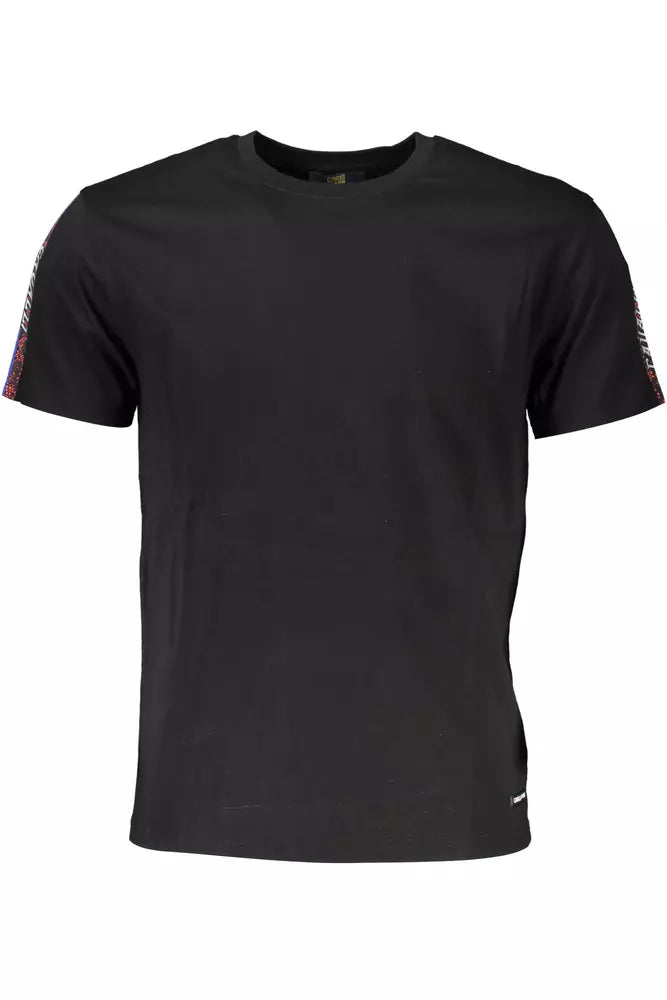 Black Cotton Men T-Shirt - GlamHub Luxury and Icon Brand Clothing