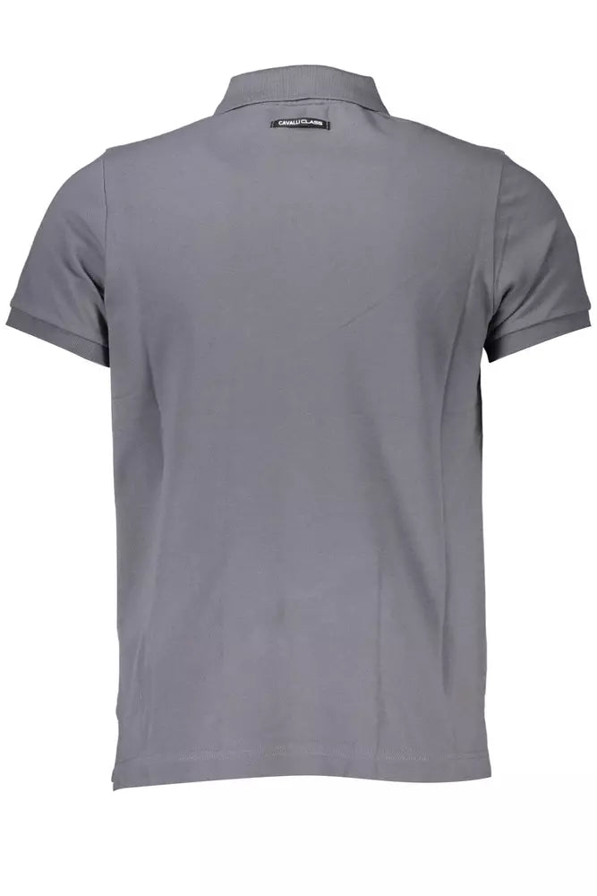 Gray Cotton Men Polo Shirt - GlamHub Luxury and Icon Brand Clothing