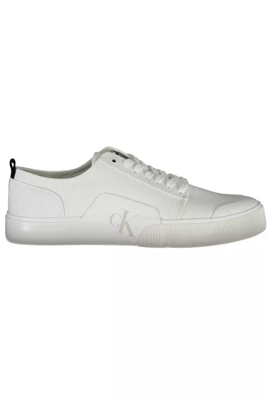 White Cotton Men Sneaker - GLAMHUB BOUTIQUE 