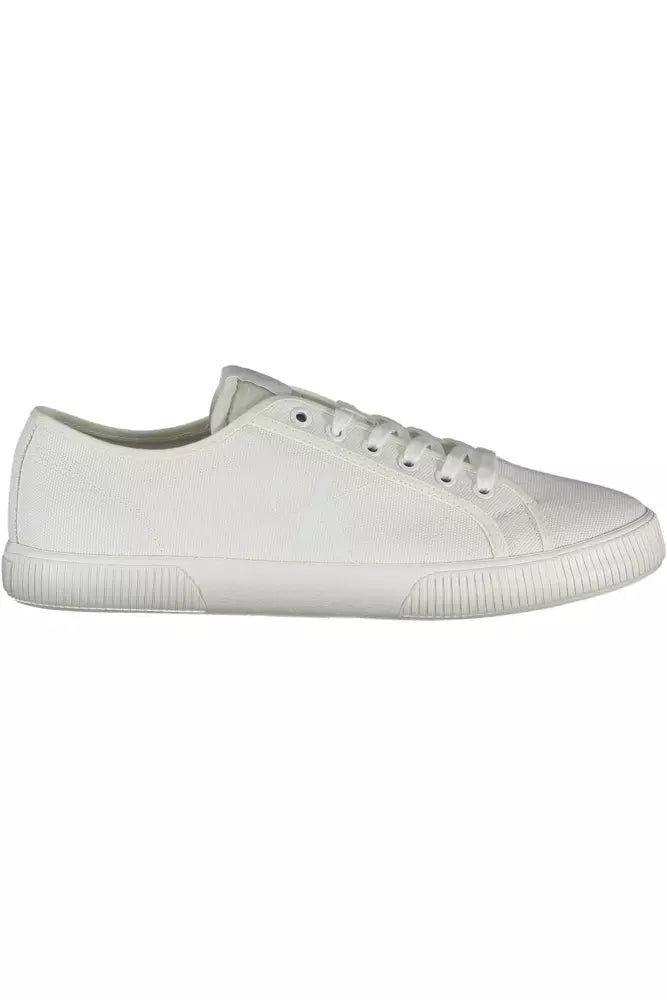 White Cotton Men Sneaker - GLAMHUB BOUTIQUE 